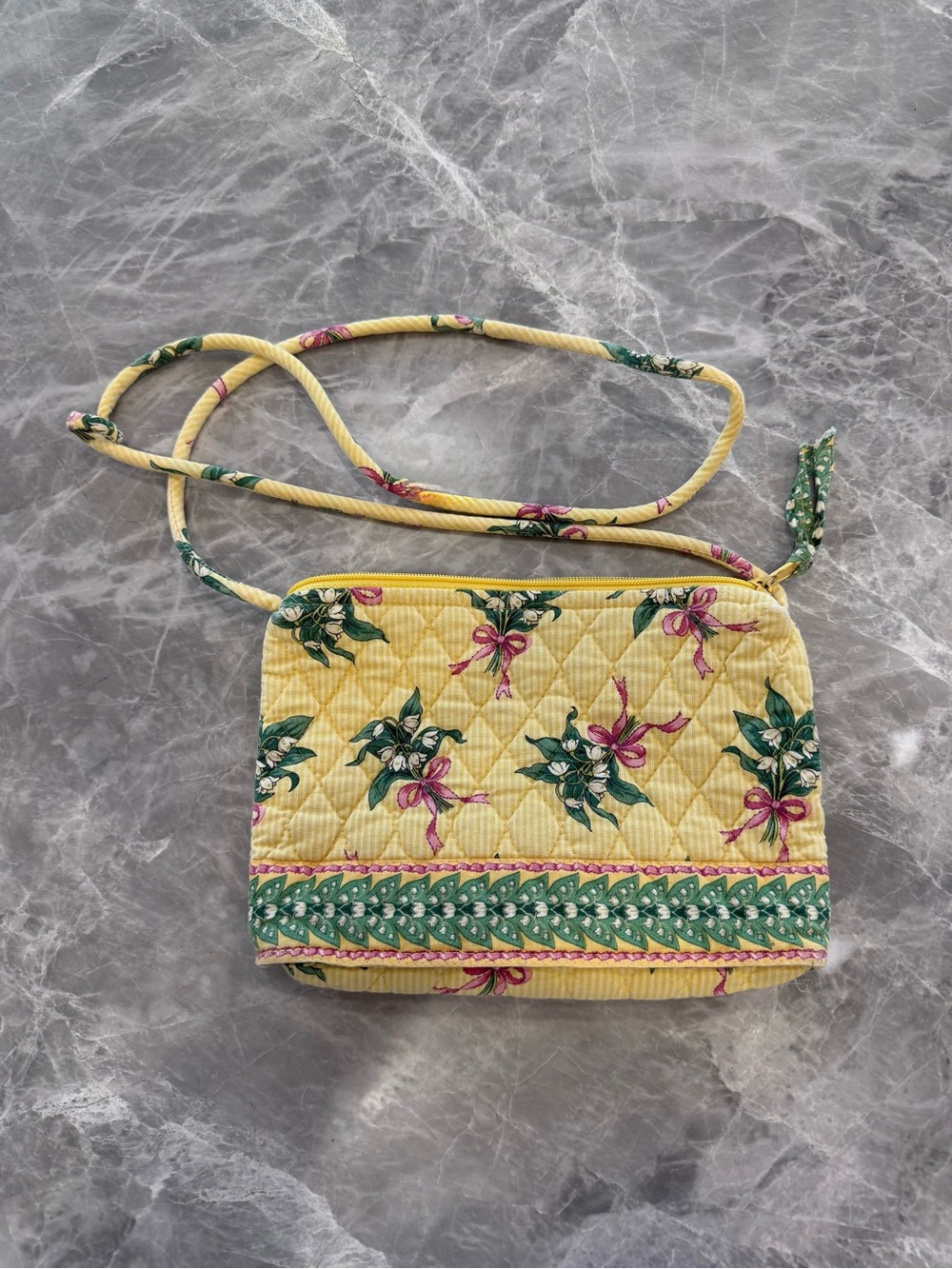 Vintage Vera Bradley Lilybell Crossbody Bag Yellow Retired 1996 Cottagecore 90s